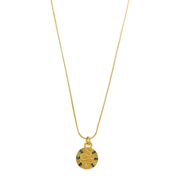 Orelia LUXE Serpent Medallion halskæde guld krystal