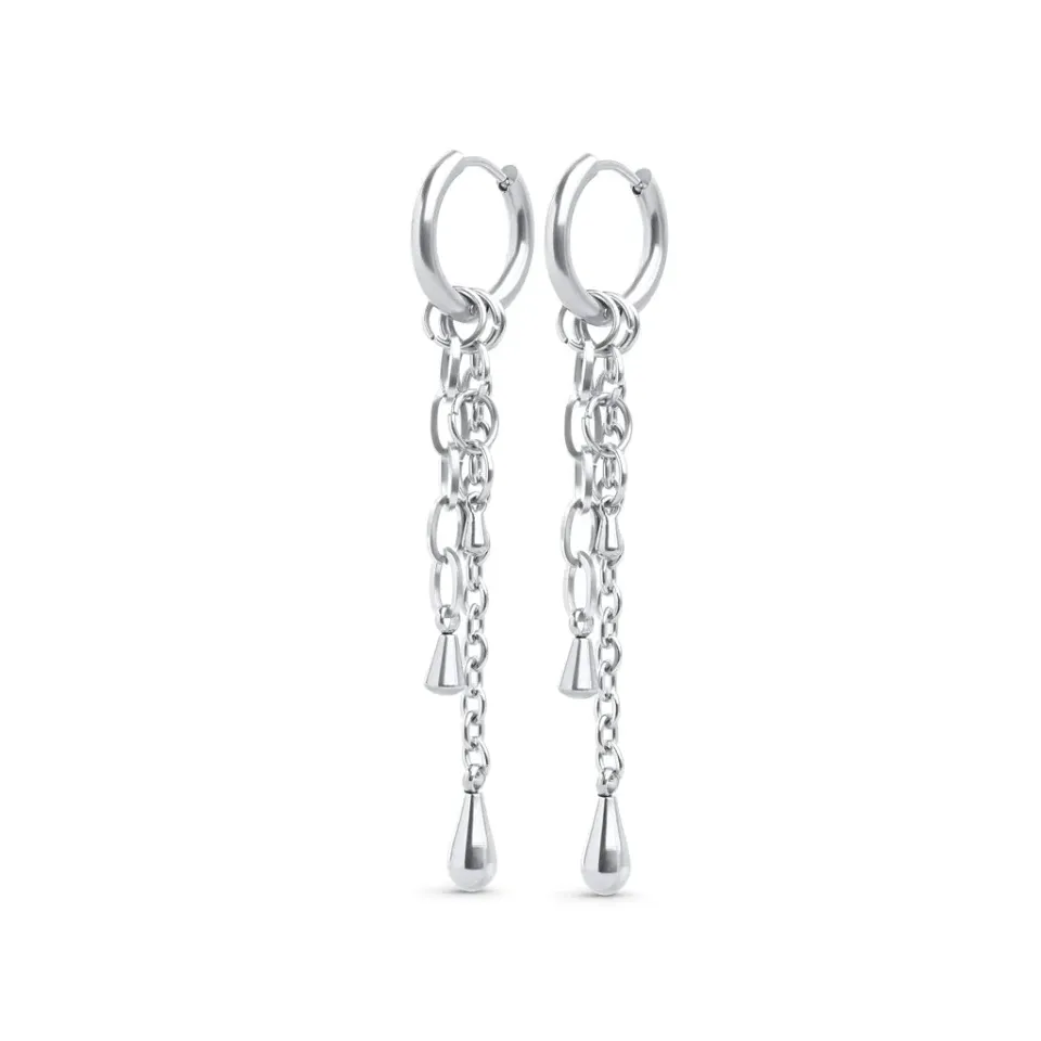 TIMI OF SWEDEN Kate chain hoop øreringe guld 72 mm