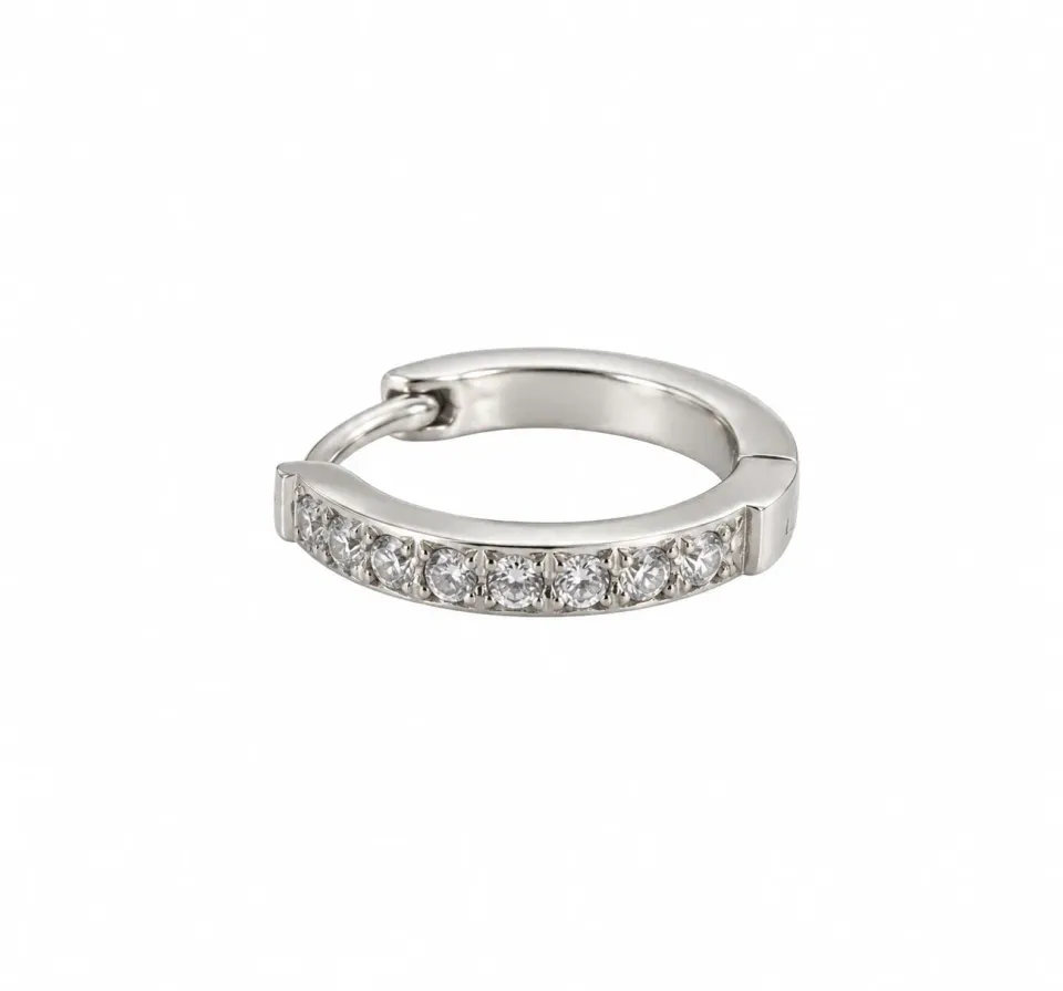 Wos Silver Hoop singleørering sølv glitter 15 mm