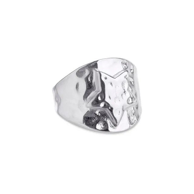 TIMI OF SWEDEN Yrsa ring stjerne guld sølv 17 mm