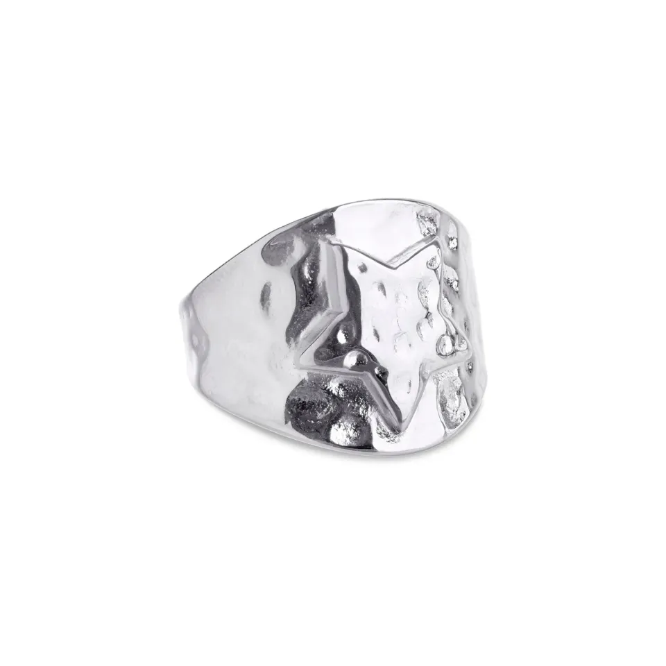TIMI OF SWEDEN Yrsa ring stjerne guld sølv 17 mm
