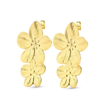 TIMI OF SWEDEN Lottie flower øreringe stål guld