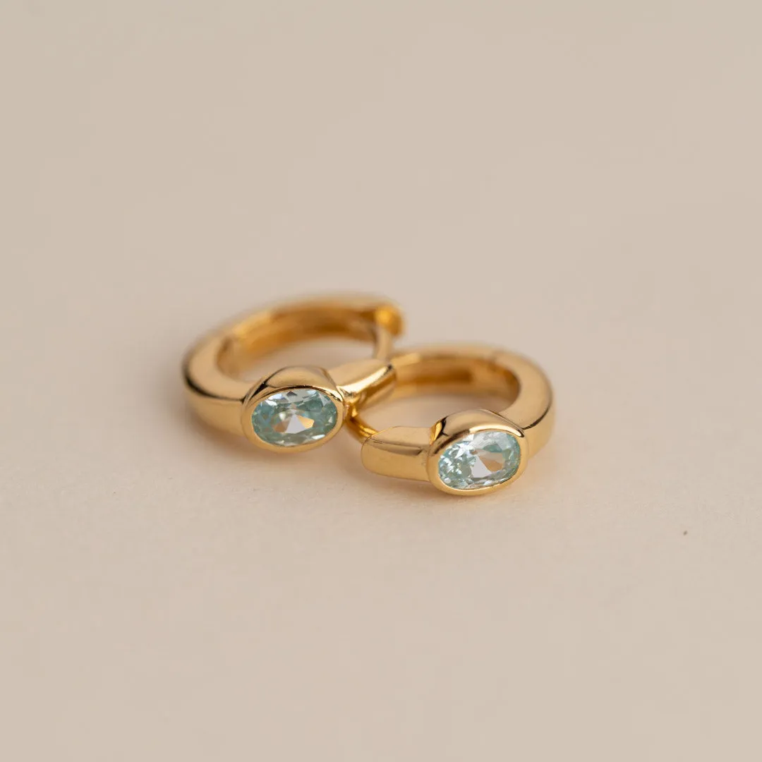 Sisi Copenhagen Rebekka Blue Golden creol øreringe blå zirkon