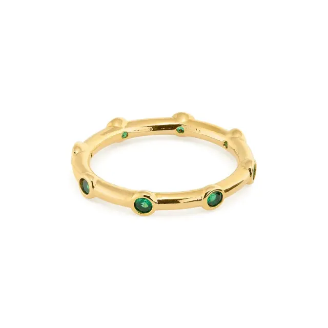 Orelia Emerald Crystal ring guld grøn