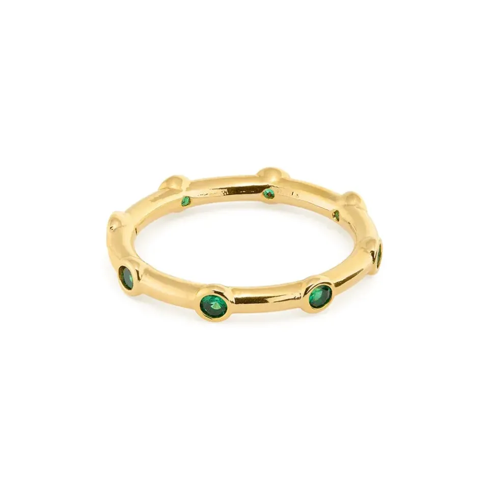 Orelia Emerald Crystal ring guld grøn