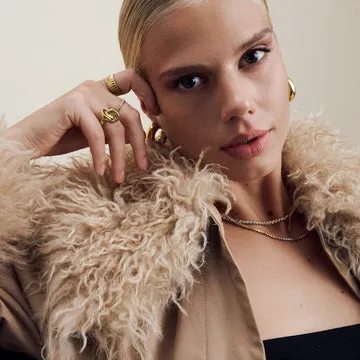 TIMI OF SWEDEN Melina halskæde krystal forgyldt dobbelt