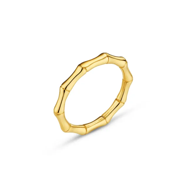 Orelia LUXE Polished Bamboo ring S/M vandfast