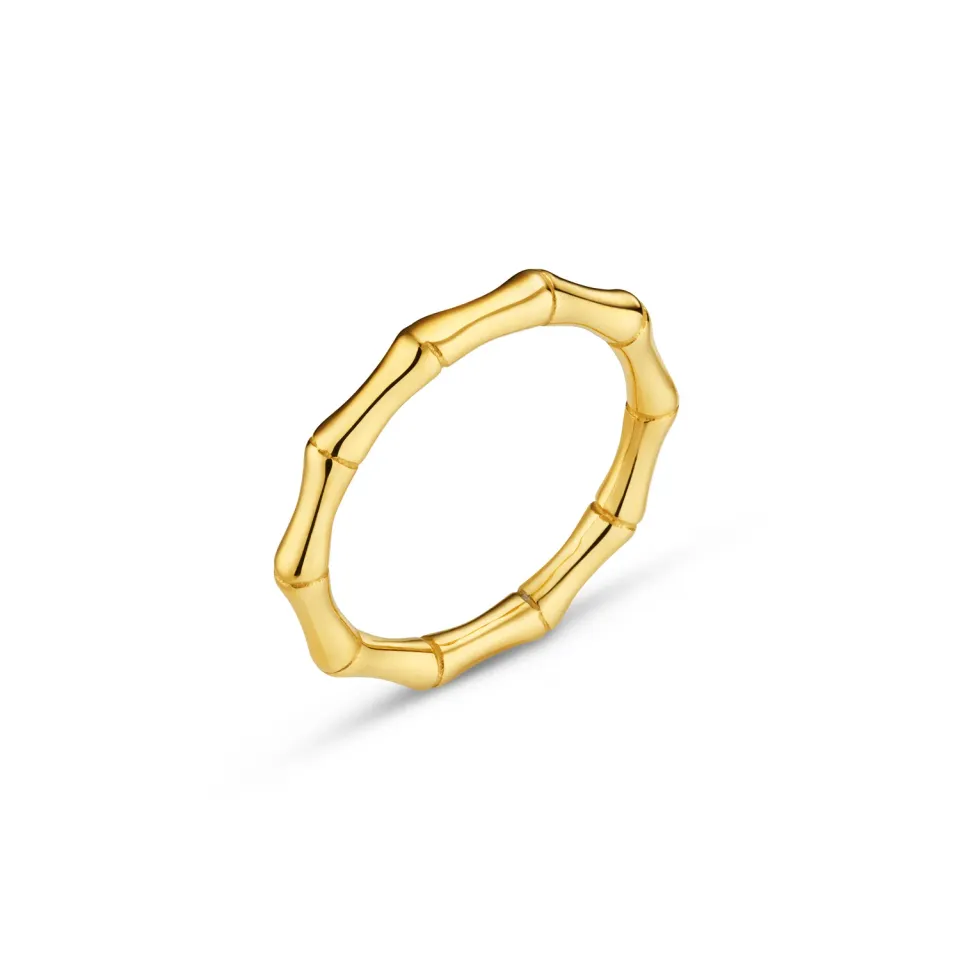 Orelia LUXE Polished Bamboo ring S/M vandfast