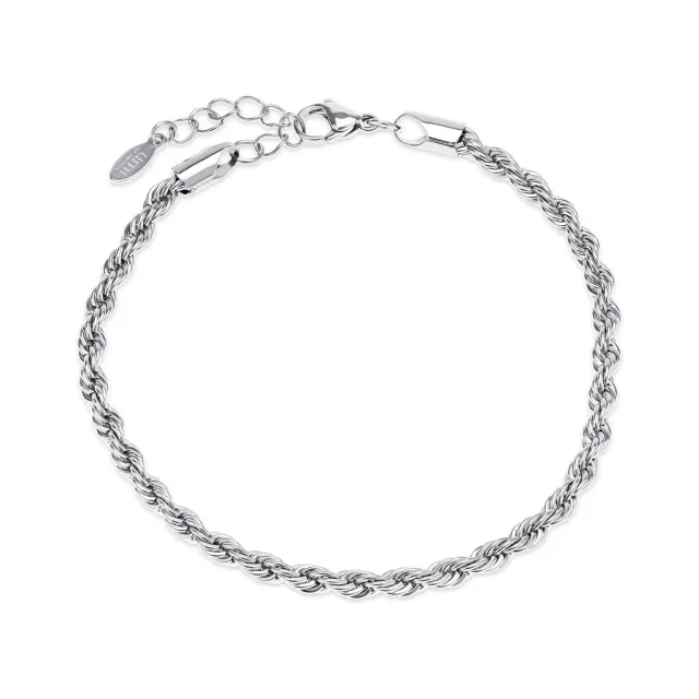 TIMI OF SWEDEN Gustav reb armbånd sølv stål