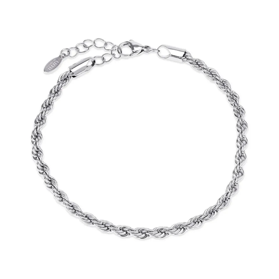 TIMI OF SWEDEN Gustav reb armbånd sølv stål