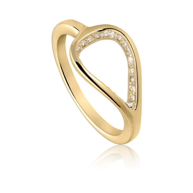 Bykjaergaard Royal ring guldbelagt sølv med zirkonia