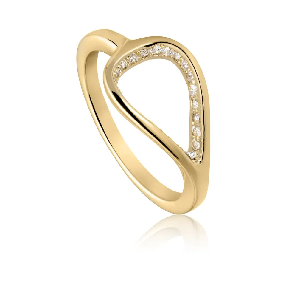 Bykjaergaard Royal ring guldbelagt sølv med zirkonia