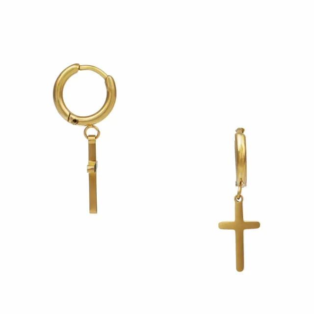 Orelia Cross Charm huggie hoops øreringe forgyldt guld