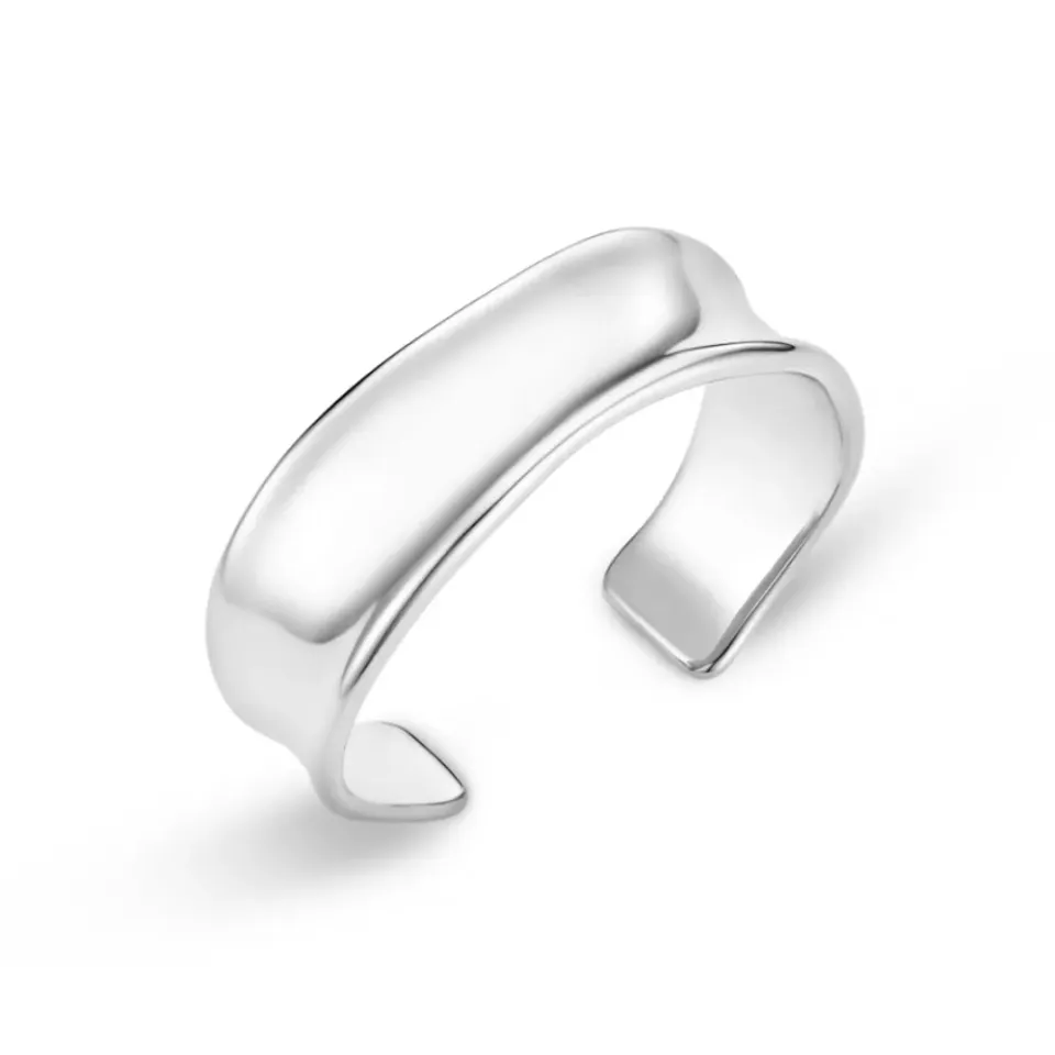 Orelia LUXE Polished Molten Bangle armbånd sølv