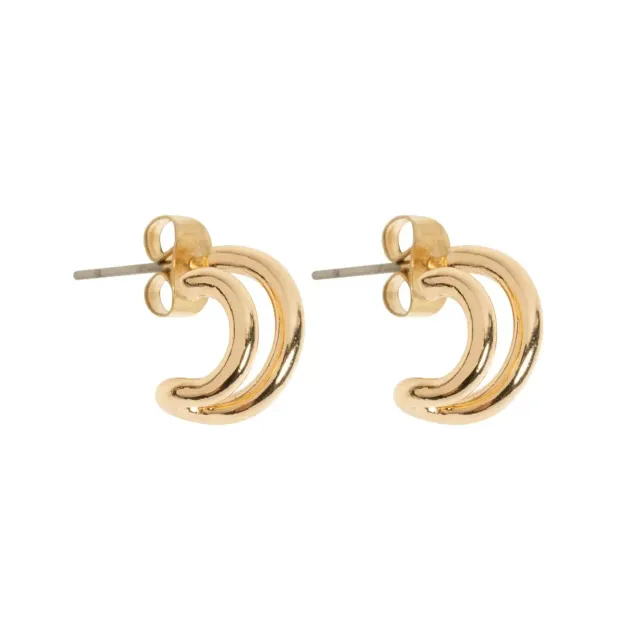 TIMI OF SWEDEN To Ringe øreringe guld studs 10 mm
