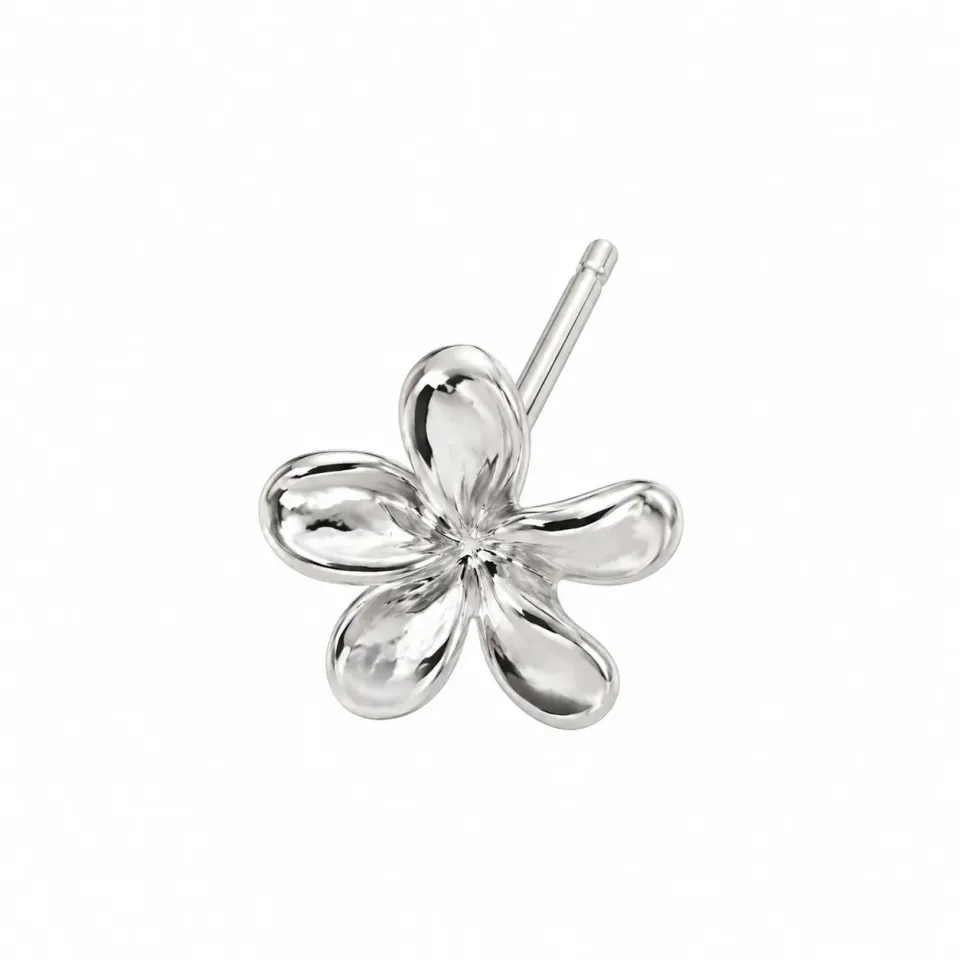 Wos Lil flower stud sølv 5 mm blomst