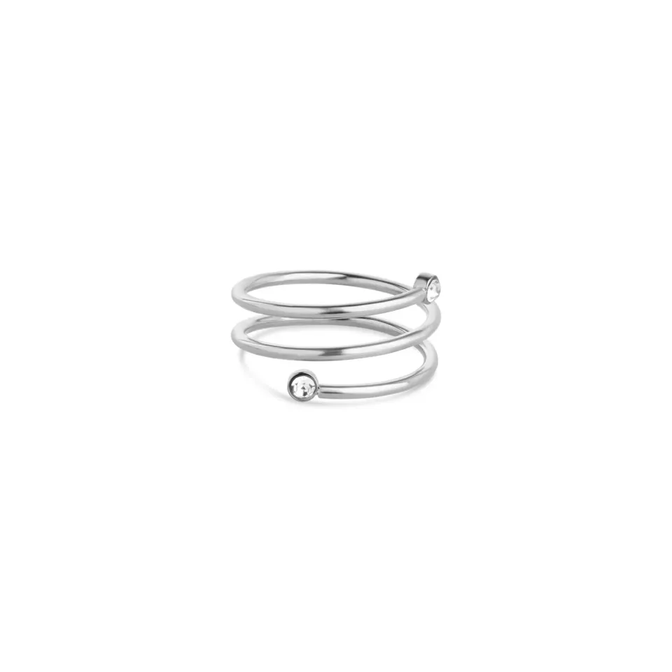TIMI OF SWEDEN Lykke Crystal Swirl ring guld str 18