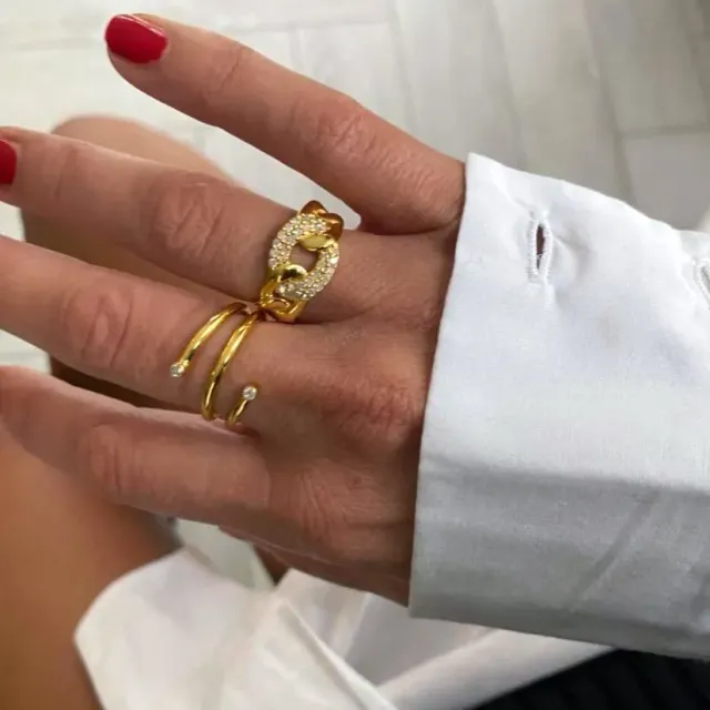 Bykjaergaard Infinity ring forgyldt diamanter str 52