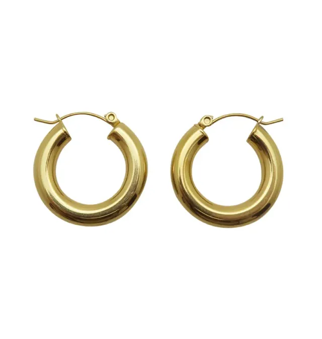 Wos Alice hoops øreringe guld tykke 2,4 cm