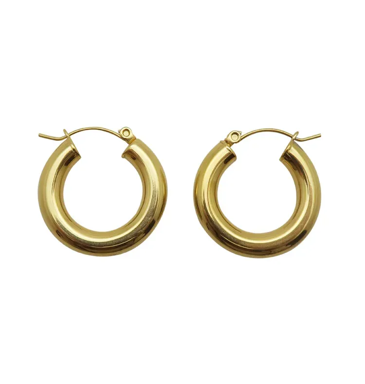 Wos Alice hoops øreringe guld tykke 2,4 cm