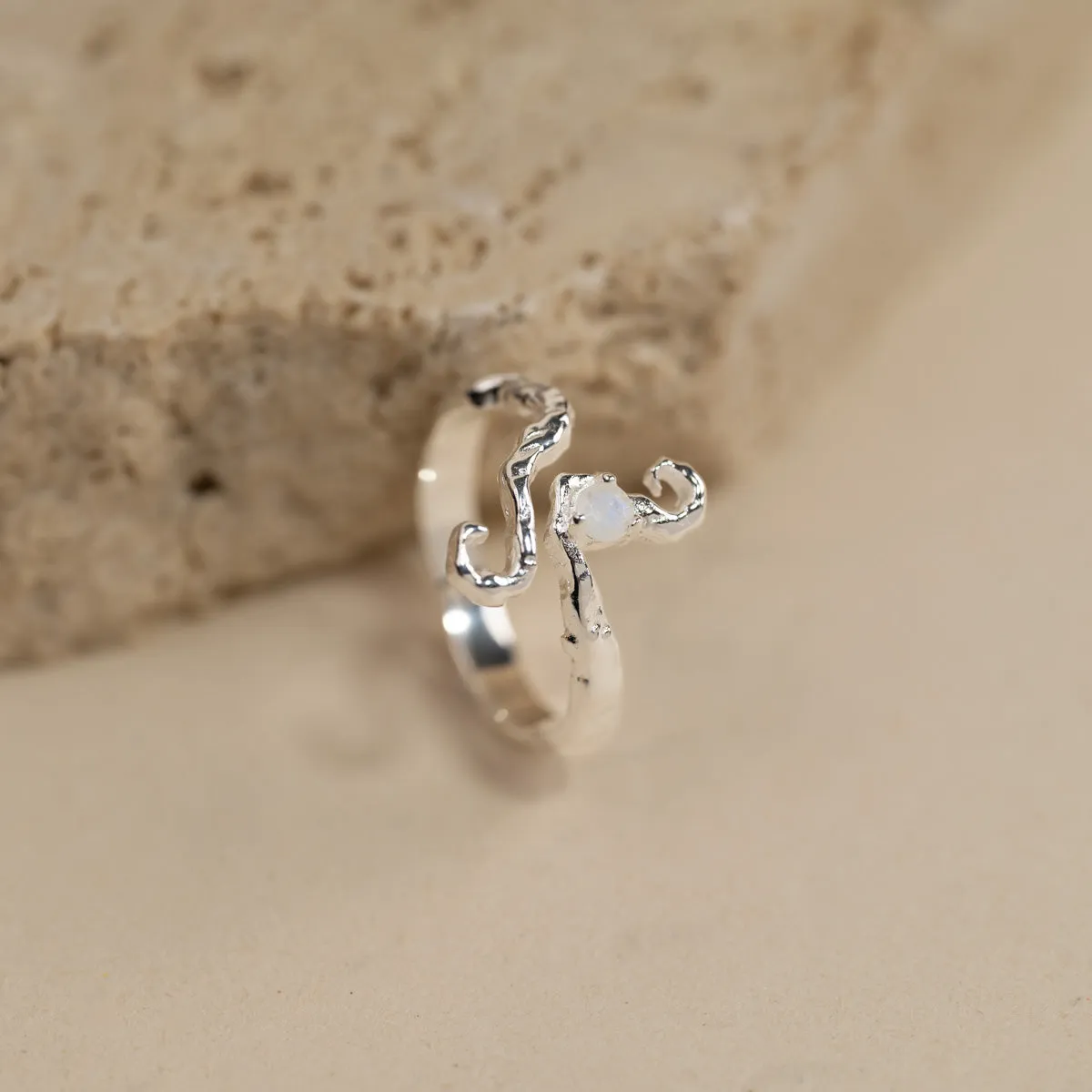 Sisi Copenhagen Aurelia Moonstone ring månesten sølv