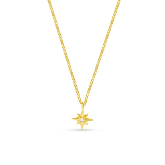 Orelia LUXE Starburst halskæde forgyldt guld