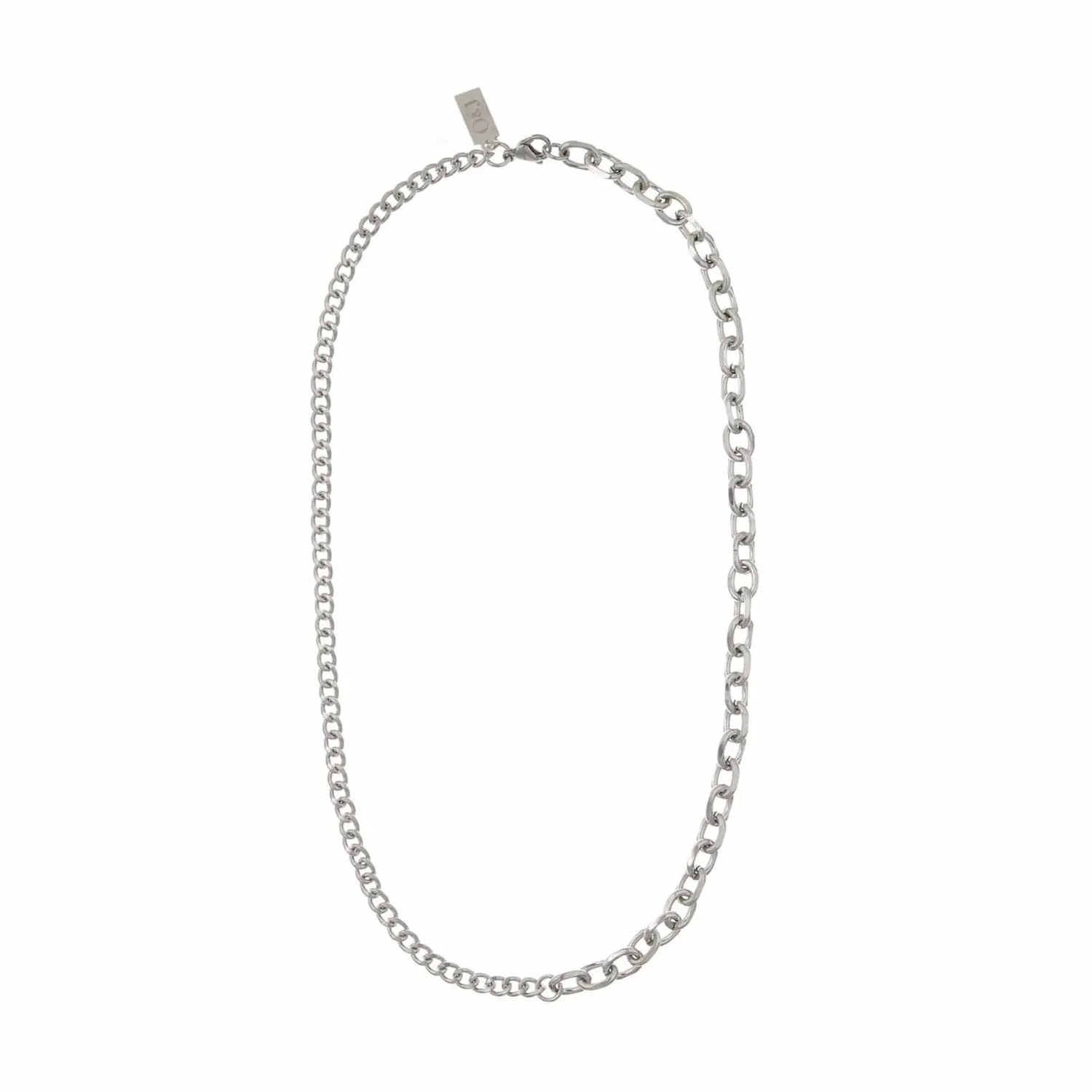 Orelia Asymmetric Chunky halskæde sølv