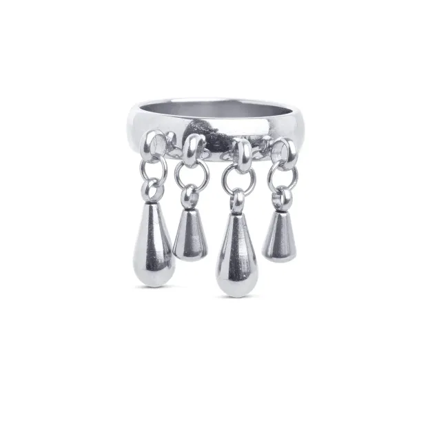 TIMI OF SWEDEN Bliss drop ring sølv
