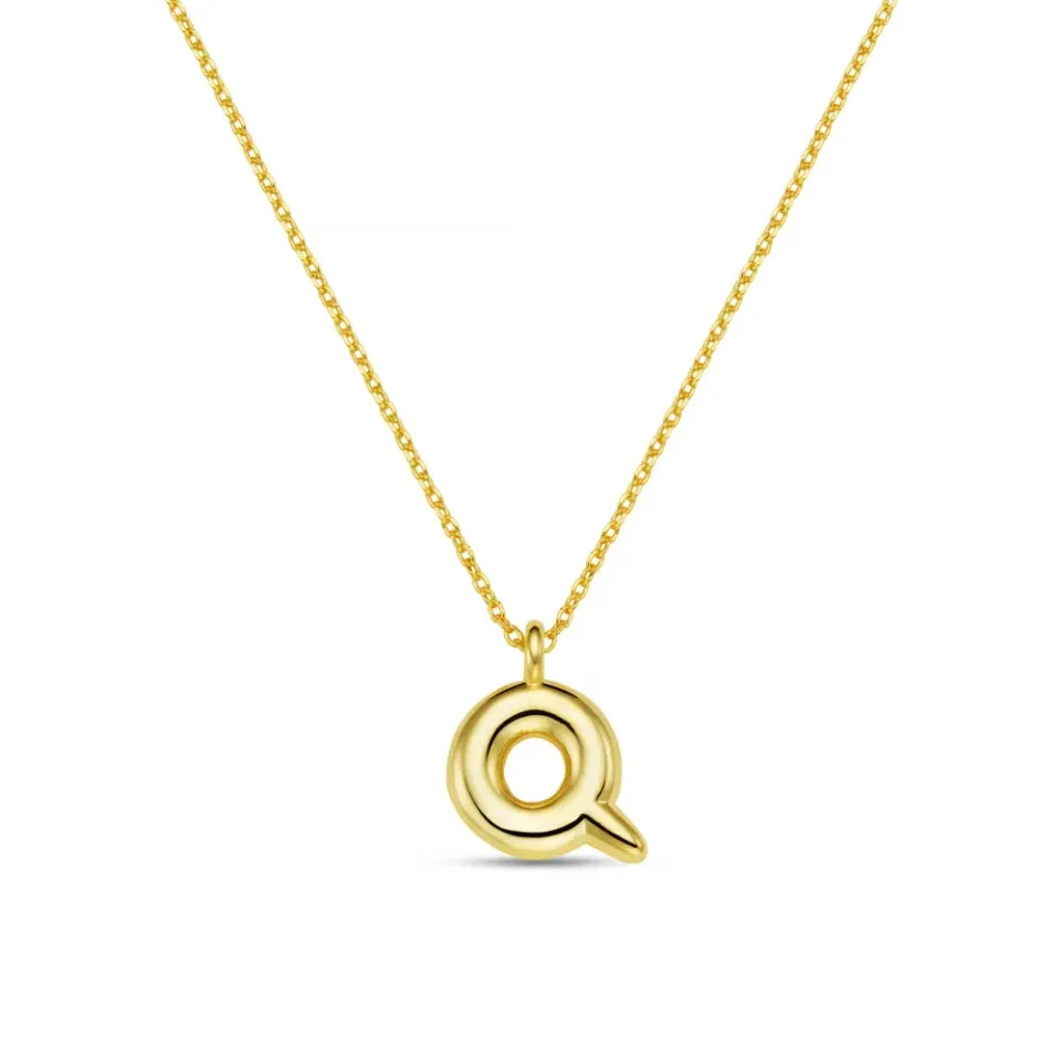 Orelia Bubble Initial Q halskæde guld bogstav