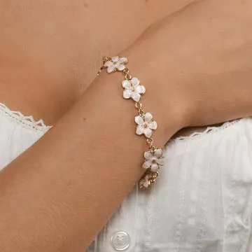 TIMI OF SWEDEN Adeline armbånd lyserød emalje guld