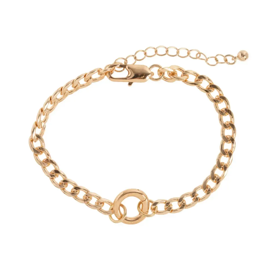 TIMI OF SWEDEN Round Lock kædearmbånd guld 17+3 cm