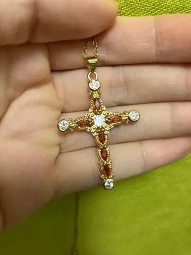 TIMI OF SWEDEN Azura halskæde guld kors zirconia