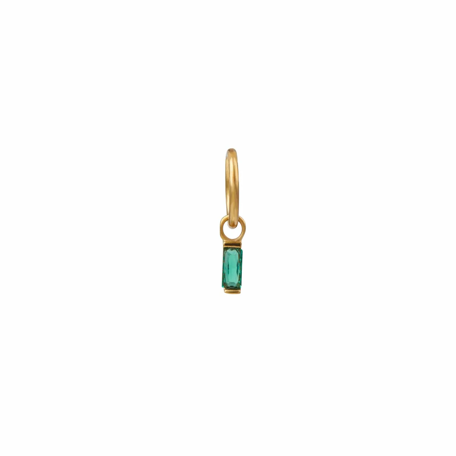 Orelia Emerald Baguette Clicker Hoop 6mm øreringe guld