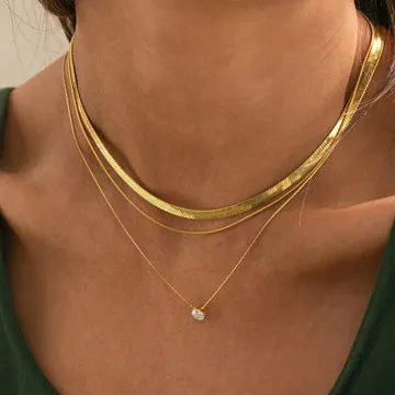 TIMI OF SWEDEN Ivy Double Snake halskæde forgyldt