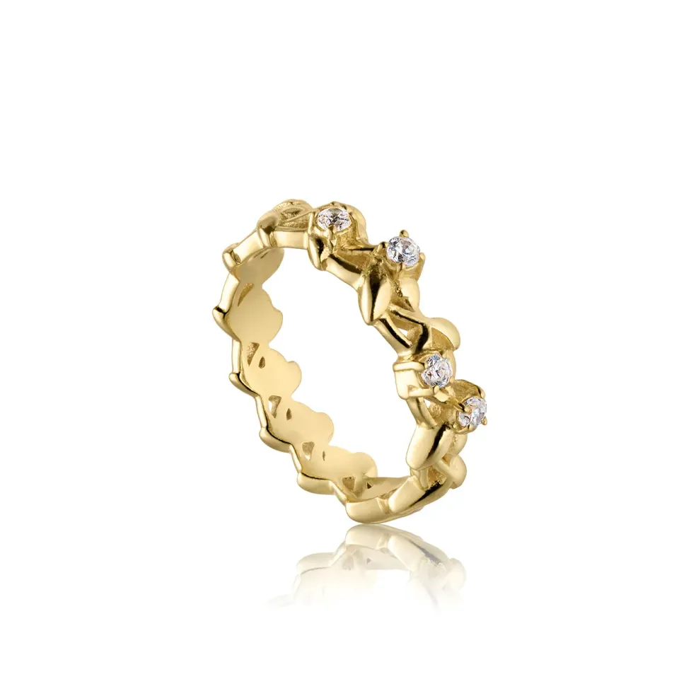 Bykjaergaard Forest ring forgyldt zirkonia blade