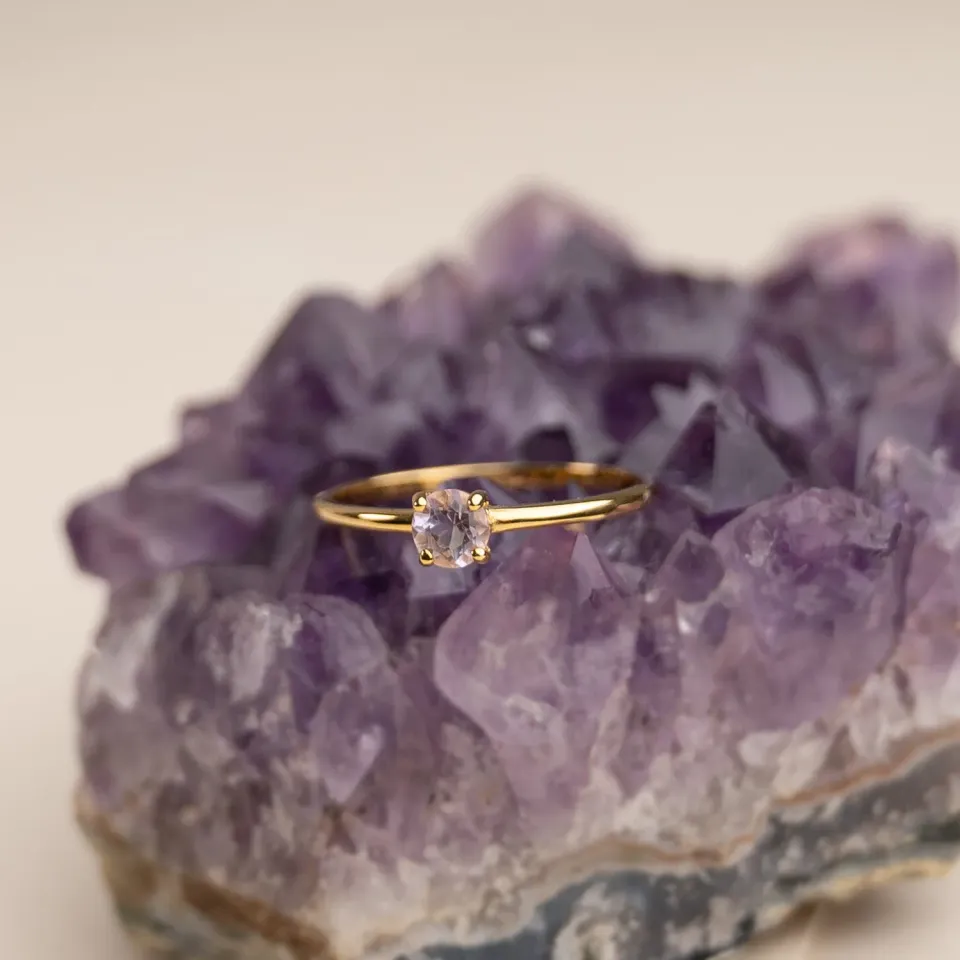 Sisi Copenhagen Gemma Purple Amethyst ring forgyldt lilla