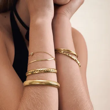 TIMI OF SWEDEN Solvej Duo Armbånd Stål 17+5 cm
