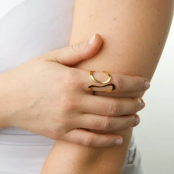 TIMI OF SWEDEN Minou Abstract ring rustfrit stål justerbar