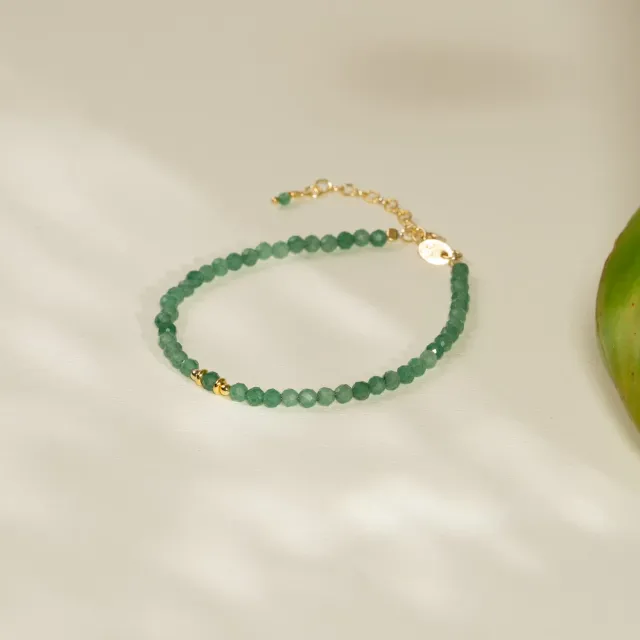 Sisi Copenhagen Alina Green Aventurine armbånd forgyldt grøn