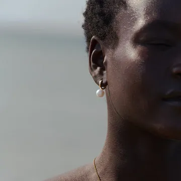 TIMI OF SWEDEN Essie hoop øreringe perle 9 mm guld