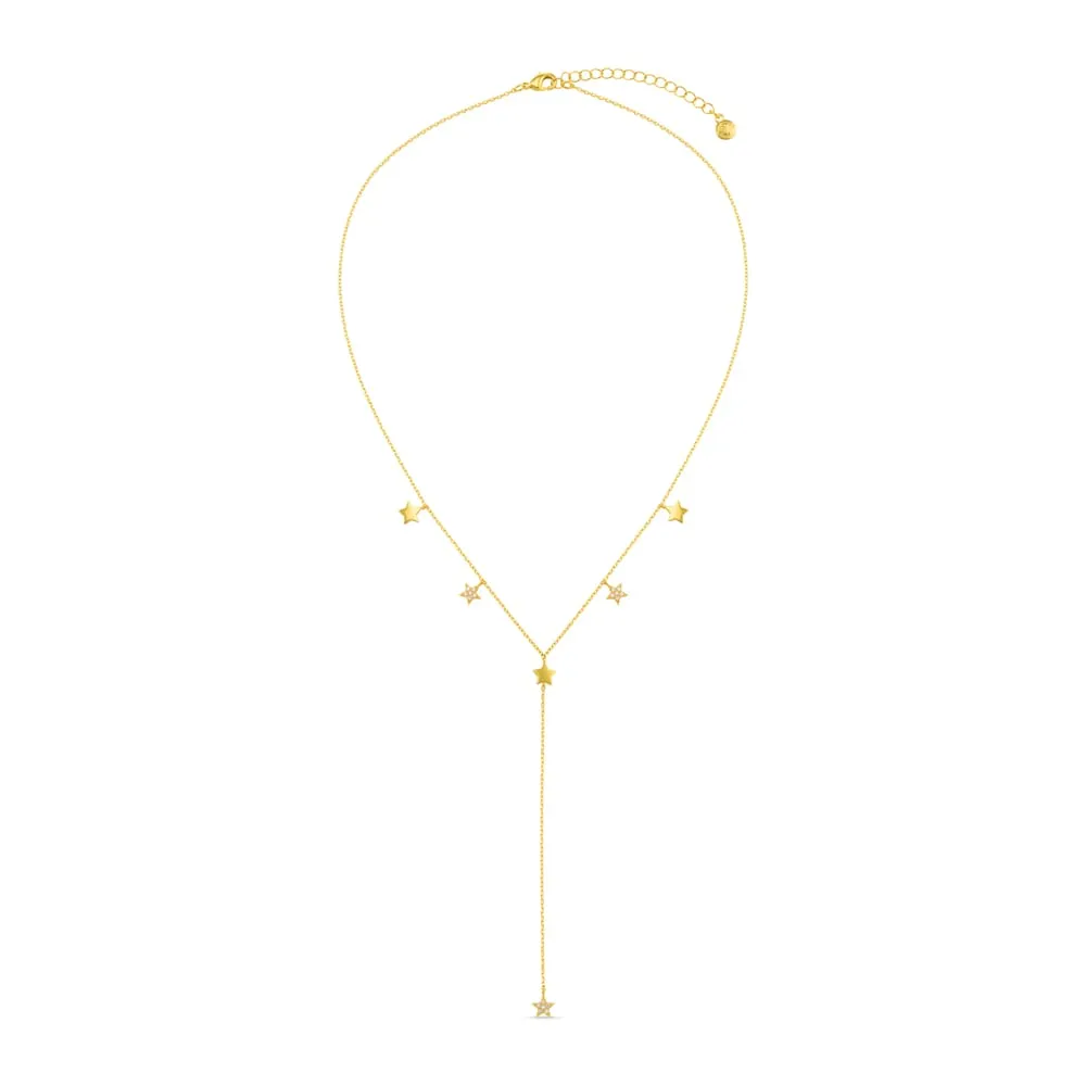 Orelia Crystal Multi Star Lariat halskæde guld stjerne
