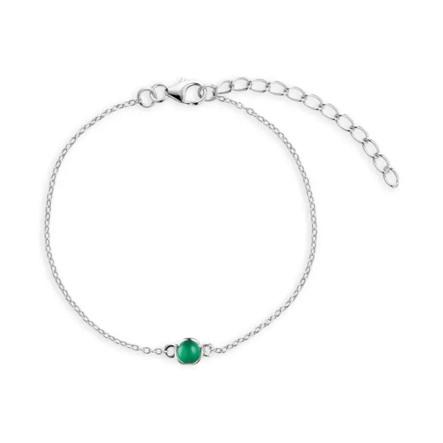 Bykjaergaard Glory armbånd sølv med grøn onyx