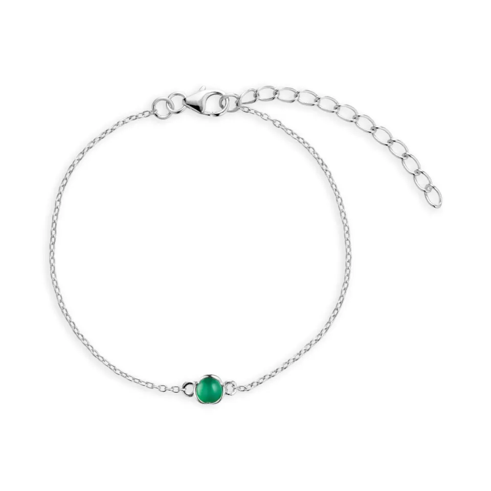 Bykjaergaard Glory armbånd sølv med grøn onyx