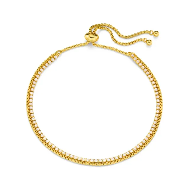 Orelia Chain & Crystal Tennis Slider armbånd guld med krystal