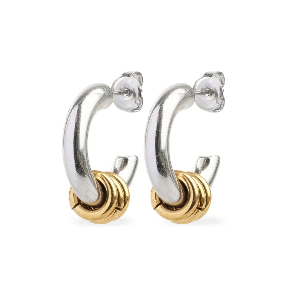 TIMI OF SWEDEN Luna øreringe hoops guld sølv 20 mm