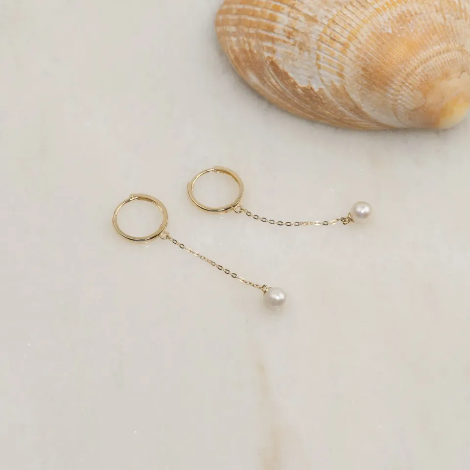 Sisi Copenhagen Ida Pearl creoler 9 kt guld par