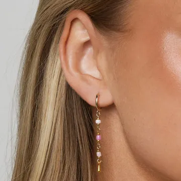 TIMI OF SWEDEN Alia bead hoop øreringe lyserød stål