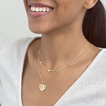 Timi of Sweden Three Small Hearts halskæde forgyldt