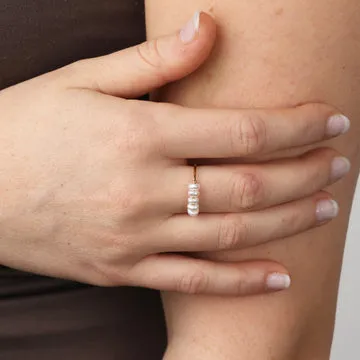 TIMI OF SWEDEN Loanna Delicate Pearl ring perler rustfrit stål