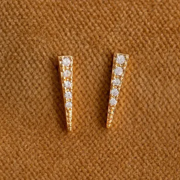 TIMI OF SWEDEN Eliza Spike Crystal ørestikker forgyldt